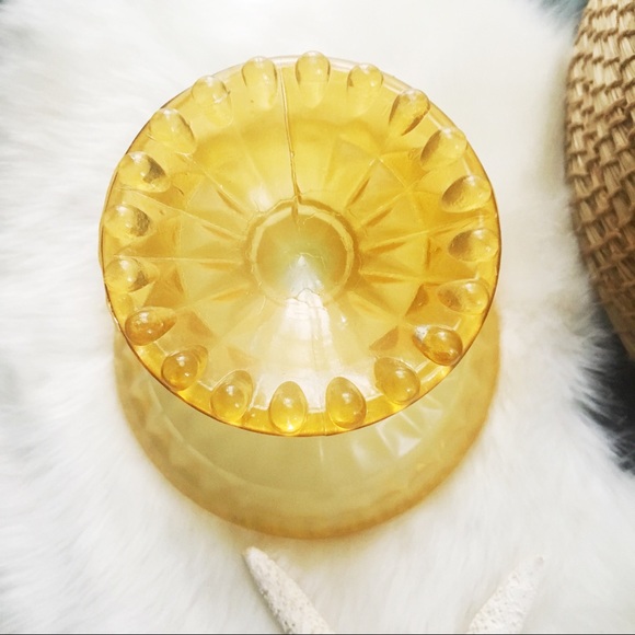 MID CENTURY MOD Golden Frosted Pedestal Candy Dish - Picture 5 of 7